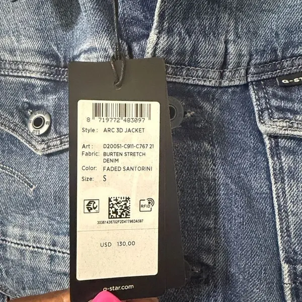 G-star Raw Blue Denim Jeans Stretchy Jacket(Size Small) - Image 12
