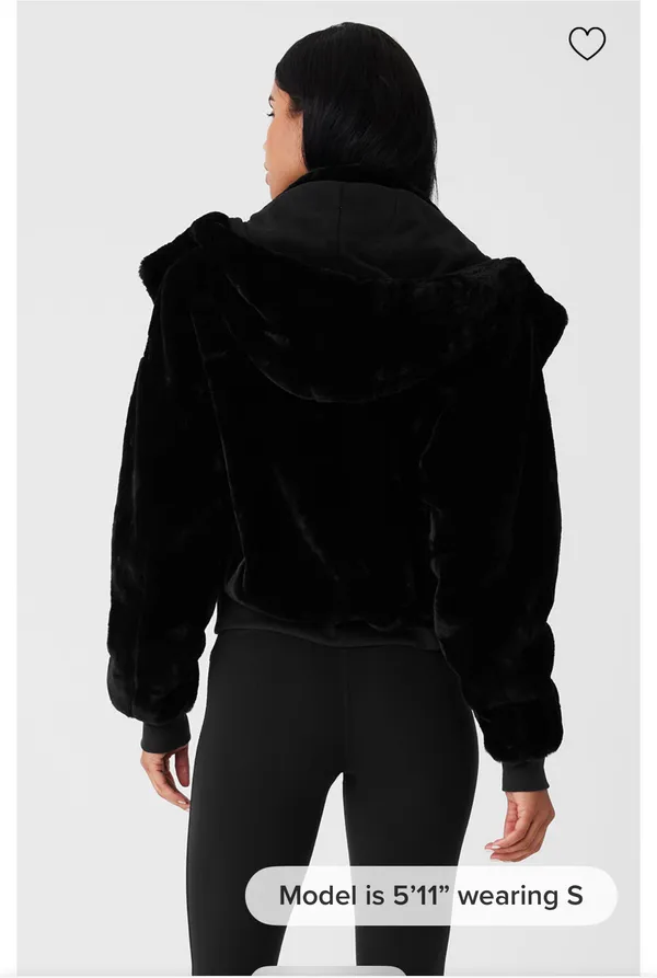 🖤 Alo Faux Fur Foxy Jacket – Black (Size M) - Image 2