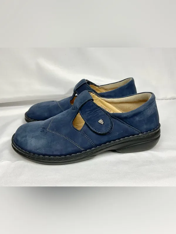 Finn Comfort Nashville Blue Mary Jane Clogs Nubuck Suede Size 40 T Strap - Image 2