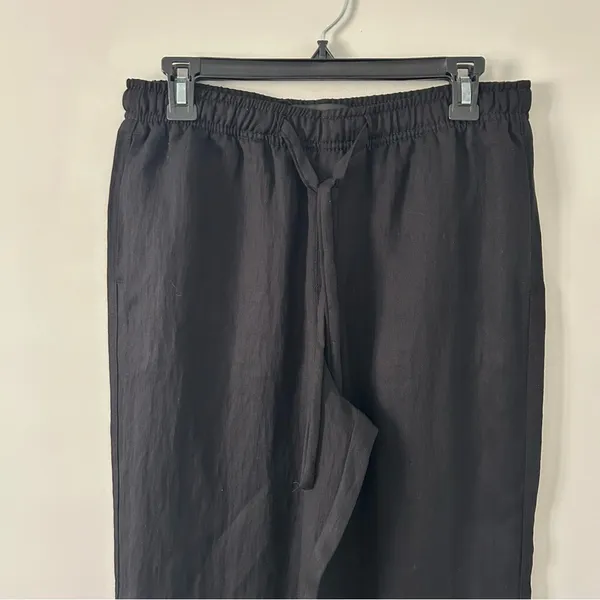 Zara Black Lyocell Viscose High Rise Wide Leg Flowy Casual Pull On Pant S - Image 3