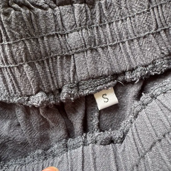 Linen Blend Wide Leg Pants Gray - Image 5