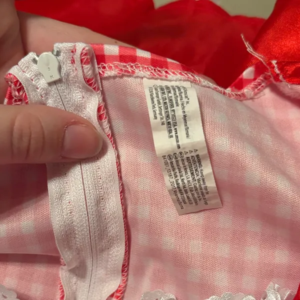 Red and White Gingham Costume Size XXS - Image 5