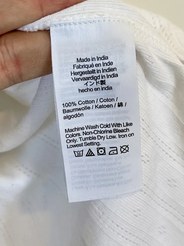 NWT Madewell Pointelle Notch Neck Tee in White - Size: Large - Image 4