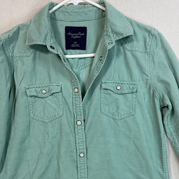 American Eagle Outfitters Mint Green Shirt - Image 3