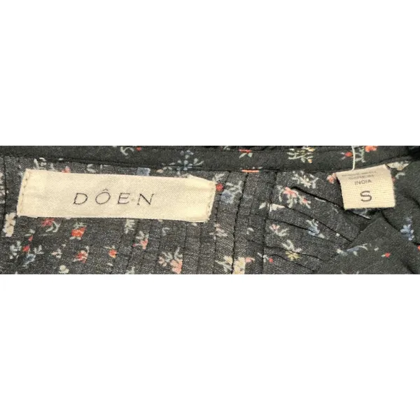 DOEN Knoll Parc Monceau Ditzy Floral Pintuck Puff Sleeve Mini Dress Black S - Image 5