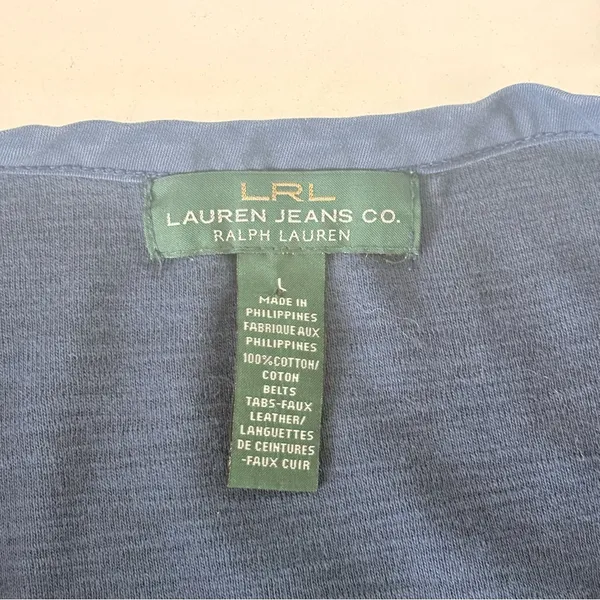 Ralph Lauren Crew Neck Tennis Dress Women’s Navy Blue White Striped Size L - Image 4
