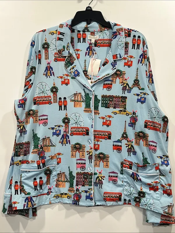 Beauty Sleep Social Eloise Cozy Pajama Set 2pc NEW Holiday Hopping XXL - Image 4
