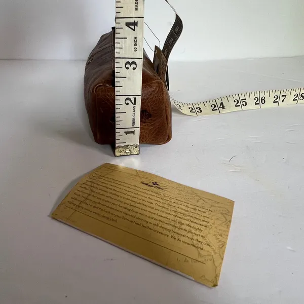 Patricia Nash Isla‎ Cosmetic Case Womens Cognac Distressed Vintage Leather Pouch - Image 14
