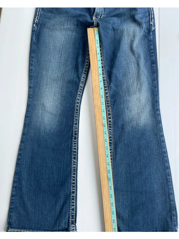 Silver Suki Low Rise Flare, Size 31, EUC - Image 8