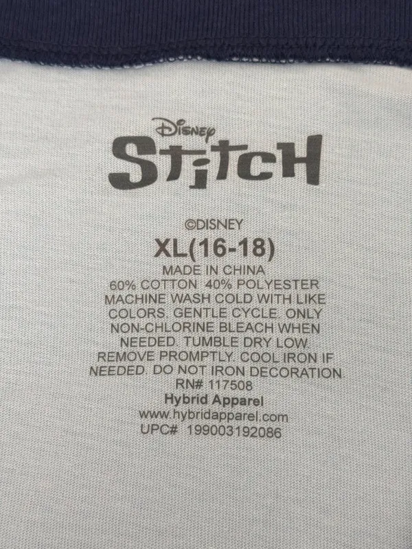 Disney Stitch Graphic V Neck T Shirt Light Blue Hawaii Plus Size XL 16/18 - Image 4