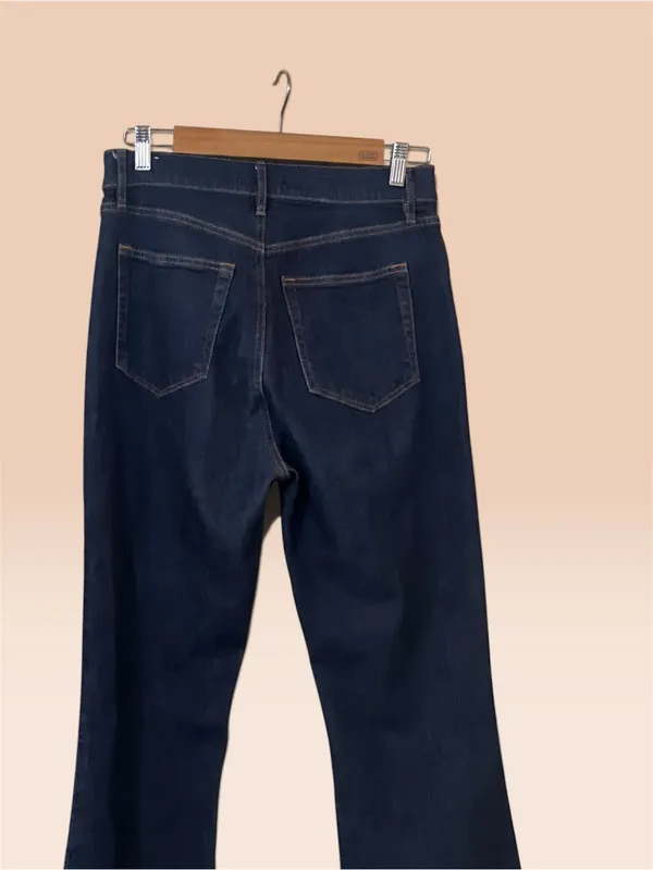 LOFT The Slim Flare Jeans Dark Wash Front Seam Size 28/6 - Image 6