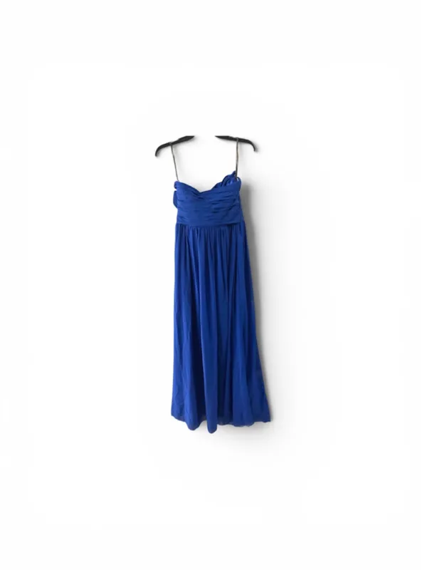 Bill Levkoff Royal Blue Strapless Chiffon Gown Size 8 - Image 5