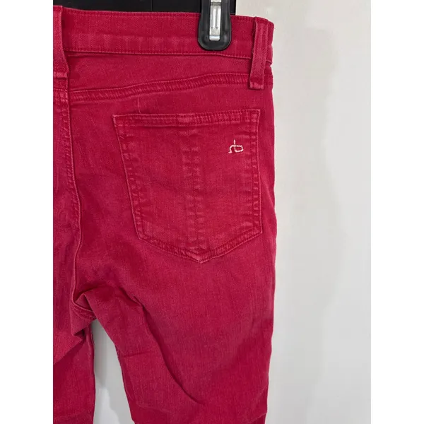 Rag & Bone High Rise Skinny Jeans Red‎ Size 28 Cropped Tencel Blend - Image 8