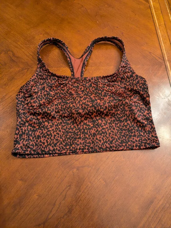 Women's Long Line Racerback Bikini Top - All in Motion - Brown/Black L No Pads - Image 3