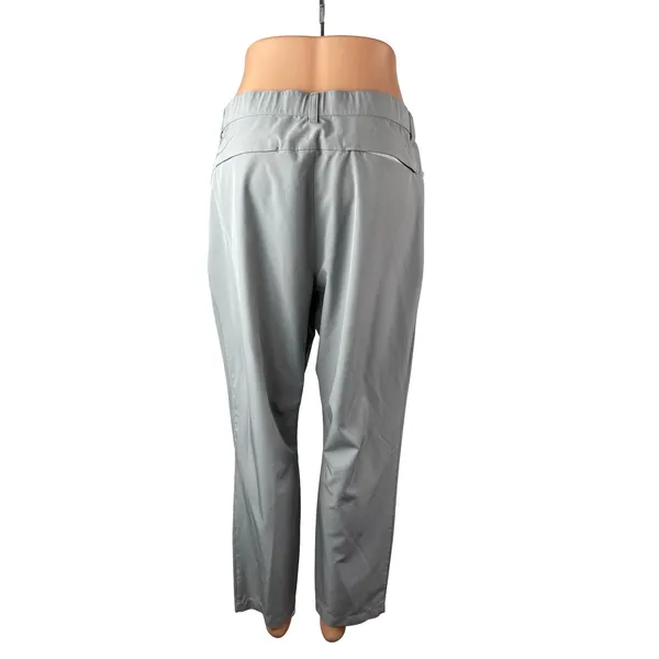 Fabletics Women's Gray High Waisted Straight Leg Casual Trousers Pants Size M - Image 4