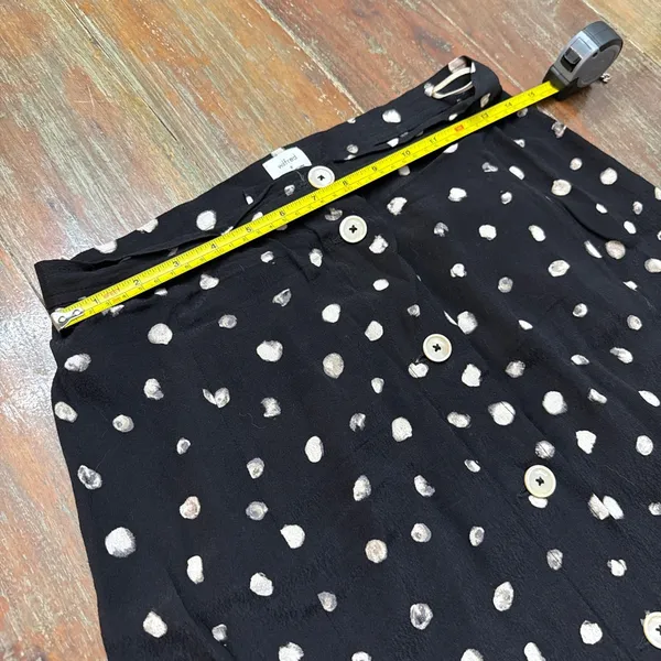 Wilfred Black and Off White Polka Dot Maxi Skirt Size 8 - Image 7