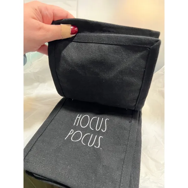 (2) Rae Dunn Small Canvas Black Hocus Pocus Tote Bag NWT - Image 3