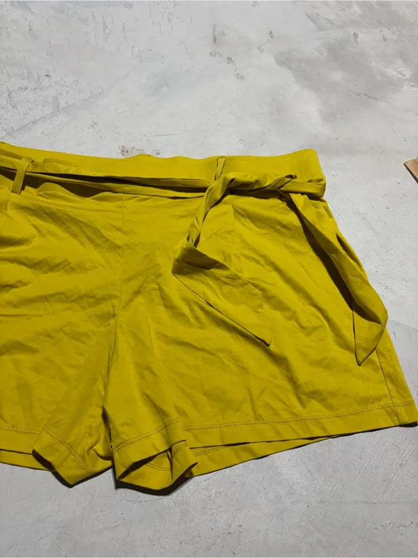 Loft NWT Tie-Waist Shorts Yellow XL cotton MSRP $50 - Image 5