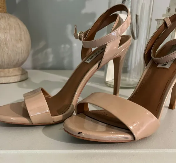 Steve Madden Reno Sandals High Heels Stiletto Tan Size 8.5 - Image 6