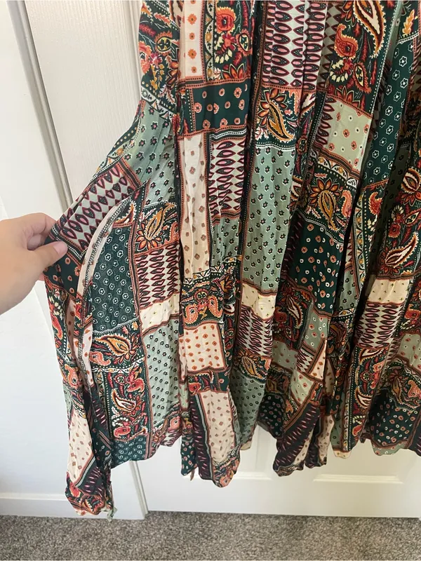 NWT Women’s Natural Life Golden Eye Wide Leg Paisley Patchwork Jumpsuit Size M - Image 10
