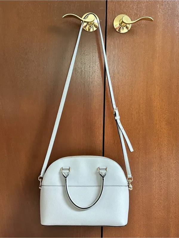 Kate Spade Grove Street Carli Gray Dome Leather Satchel with Crossbody Strap - Image 6