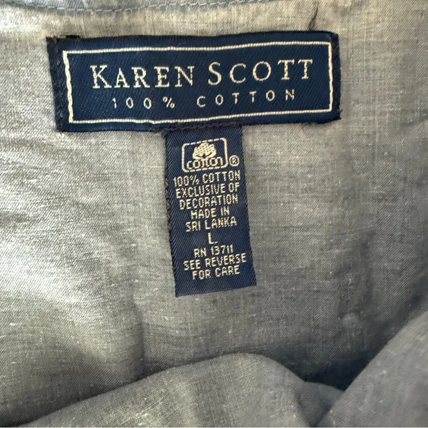 Karen Scott Denim 100% Cotton Sleeveless dress pockets NWT size L . - Image 5