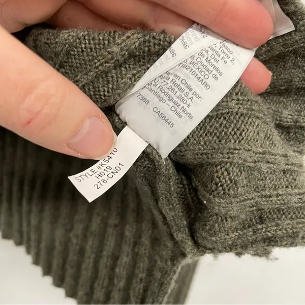 Madewell Olive Green Wool Rolled Mock Neck Pullover Sweater Womens XXS Winter - Image 6