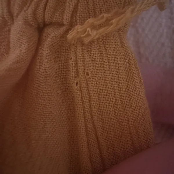 American Eagle Jumpsuit Small Yellow Embroidered Halter Wide Leg Boho Summer - Image 14