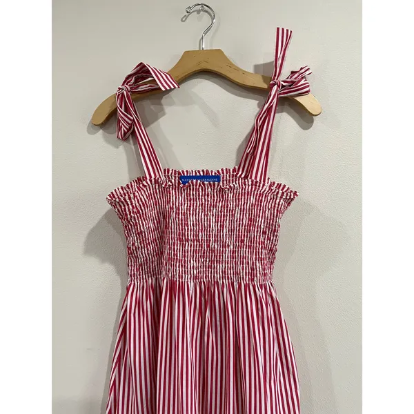 Maxwell Geraldine Brooke Red Gingham Midi Dress Sz S Cottagecore Cotton - Image 5