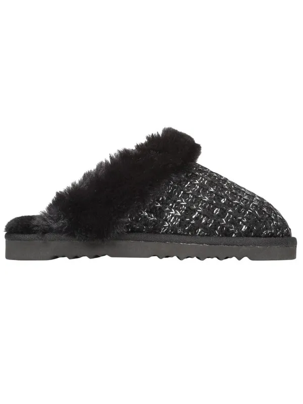 NWT Style & Co Rayaa Quilted Faux Fur Slippers 10021612600 Black Beauty 5M - Image 2