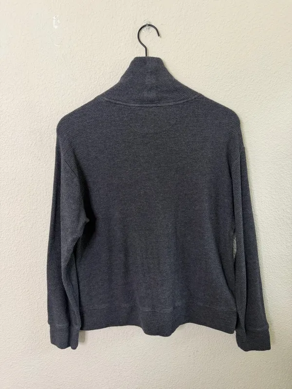 Faherty Surf Waffle Pullover -‎ Ash Heather Womens Size S - Image 6