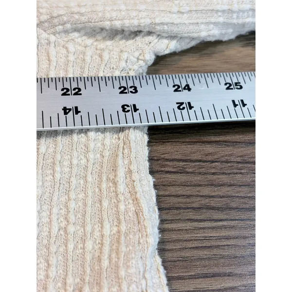 Free People Beach Cardigan Beige Textured Knit Balloon Sleeve Size S - Image 7