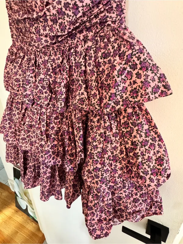 Betsey Johnson Pink Floral Tiered Ruffle Dress - Image 7