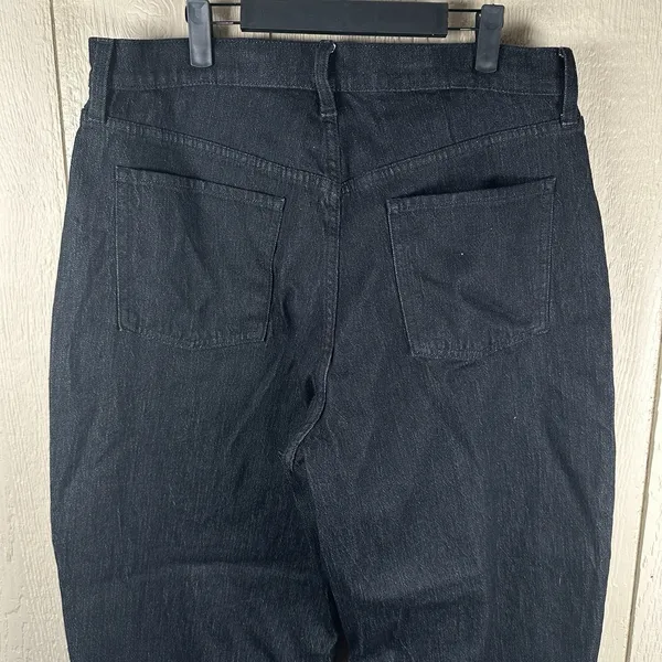 NEW Old Navy High Rise Wow Barrel Leg Jeans Womens 14 Dark Blue Black Wash 2025 - Image 4
