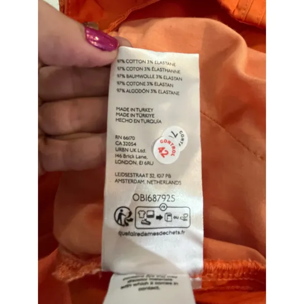 Maeve Anthropologie Slouchy Wide‎ Leg Trousers Bright Orange High Rise 10 New - Image 11