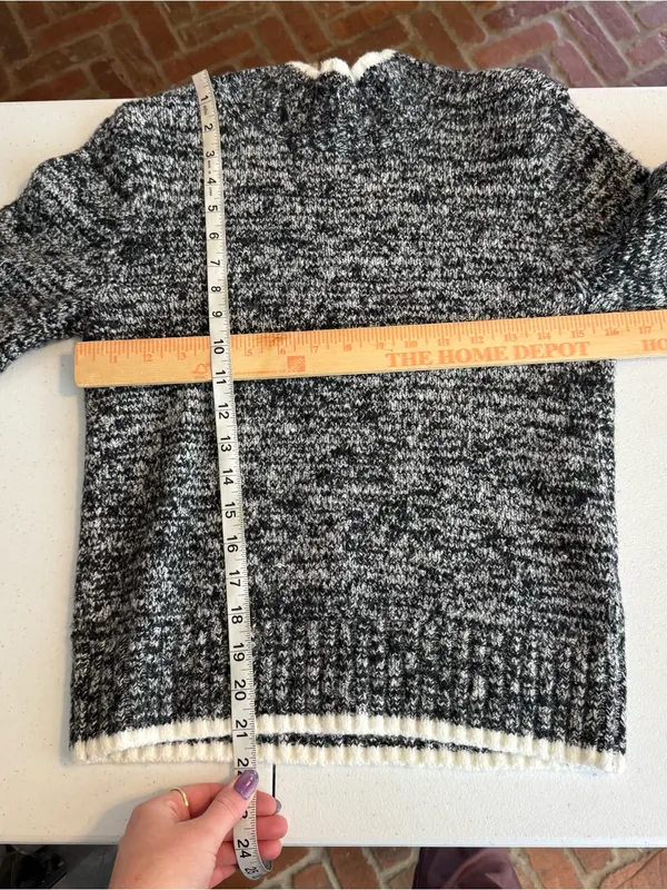 Madewell Marled‎ Mockneck Sweater Black And White Marl 2025 size small wool - Image 8