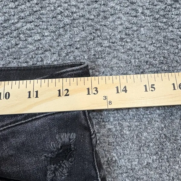 Risen Jeans Womens 1/25 Black Charcoal Skinny High‎ Rise Distressed - Image 8
