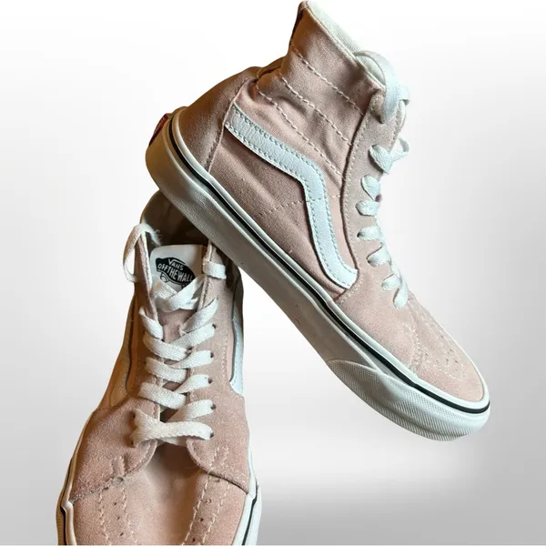 Pink & White Vans High-Top Sneakers – Women’s 6.5/ Men’s 5 - Image 2