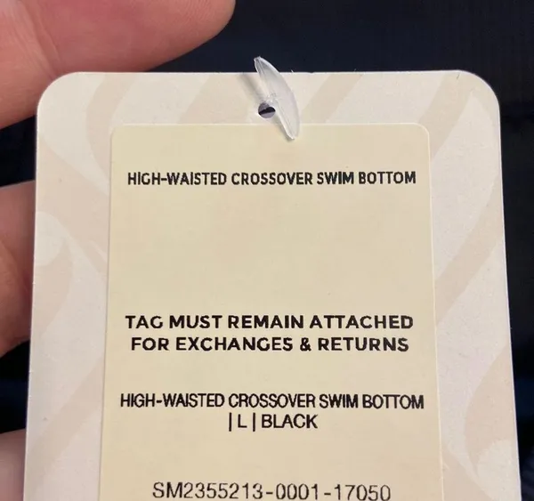 FABLETICS SWIM BOTTOM size L brand new color black waist 30” flat elastic - Image 3