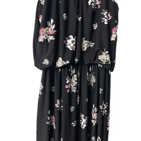 Maurices Black‎ Floral Halter Maxi Dress S Wedding Cruise Vacation Cottagecore - Image 10