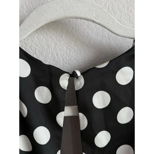 Lulus Women’s Polka Dots Satin Ruffled Romper‎ Elegant Glam Cocktail Size Small - Image 15