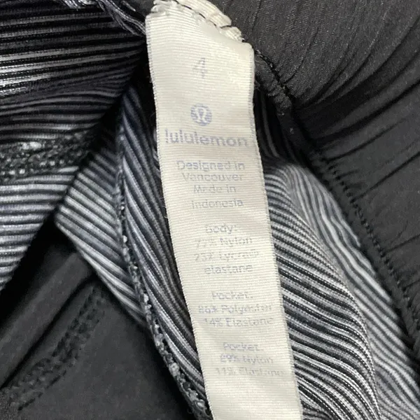 Lululemon Jet Women's Heather Black Mid Rise Slim Tapered Trousers Pants Size 4 - Image 4