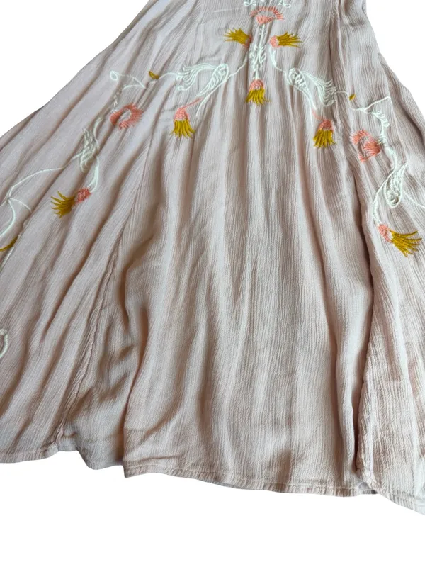 Intimately Free People Blush Pink Embroidered Boho Swing Dress X-Small Women's - Image 7