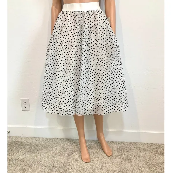 A New Day large tulle midi A line skirt velvet heart SK2 3391 - Image 9