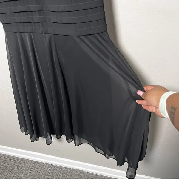 R&M Richards Women Gown 6P Black Rhinestone Ruched‎ Formal Mermaid Maxi Dress - Image 5