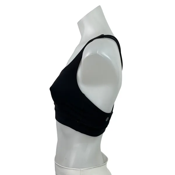 Lululemon Energy Black Sleeveless Strappy Cross Back Sports Bra Crop Tank Top S - Image 2