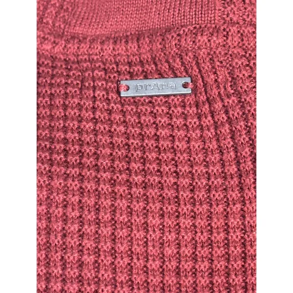 prAna Funnel Neck Tunic Sweater Dress M Burgundy Waffle Knit Granola Gorpcore - Image 8