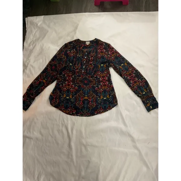 Converse Sheer Floral Long Sleeve Blouse M Cottagecore Dopamine Coquette Girl - Image 3
