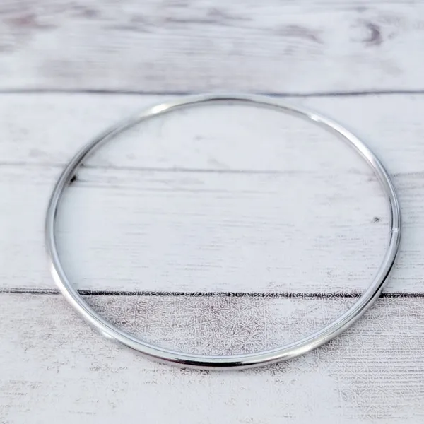 Vintage Bracelet Simple Silver Tone 8.5" - Image 4