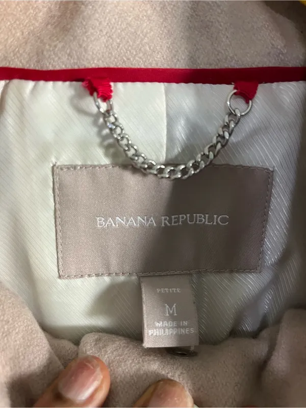 Banana Republic Women's Taupe Short Wool-Blend Coat Winter Fall Coat Medium - Image 6